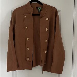 Jones New York Tan Blazer with Gold Buttons